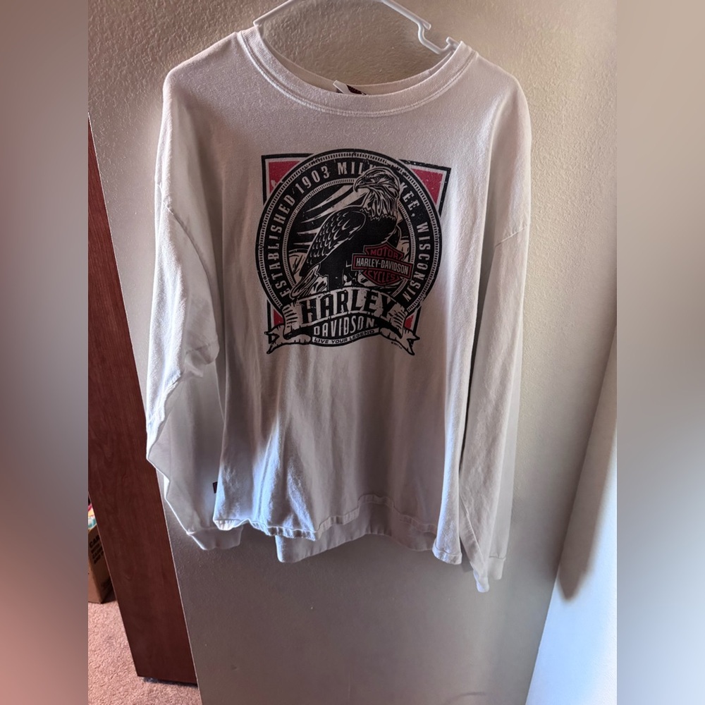 Harley-Davidson Eagle Graphic Long Sleeve Tee - White